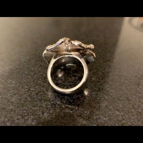 Lia Sophia Black Dahlia Flower Ring - Picture 3 of 3